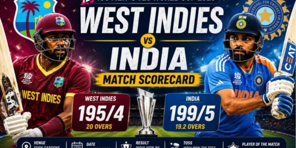 West Indies Cricket Team vs India National Cricket Team Match Scorecard